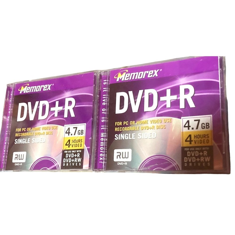 2 NIP MEMOREX CD 4.7GB 4 Hr Video For PC & HOME VIDEO USE